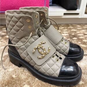 Chanel combat boots